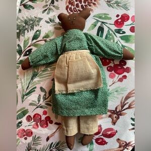 EC VINTAGE DARK BROWN BEAR. RAGGEDY ANN LIKE.